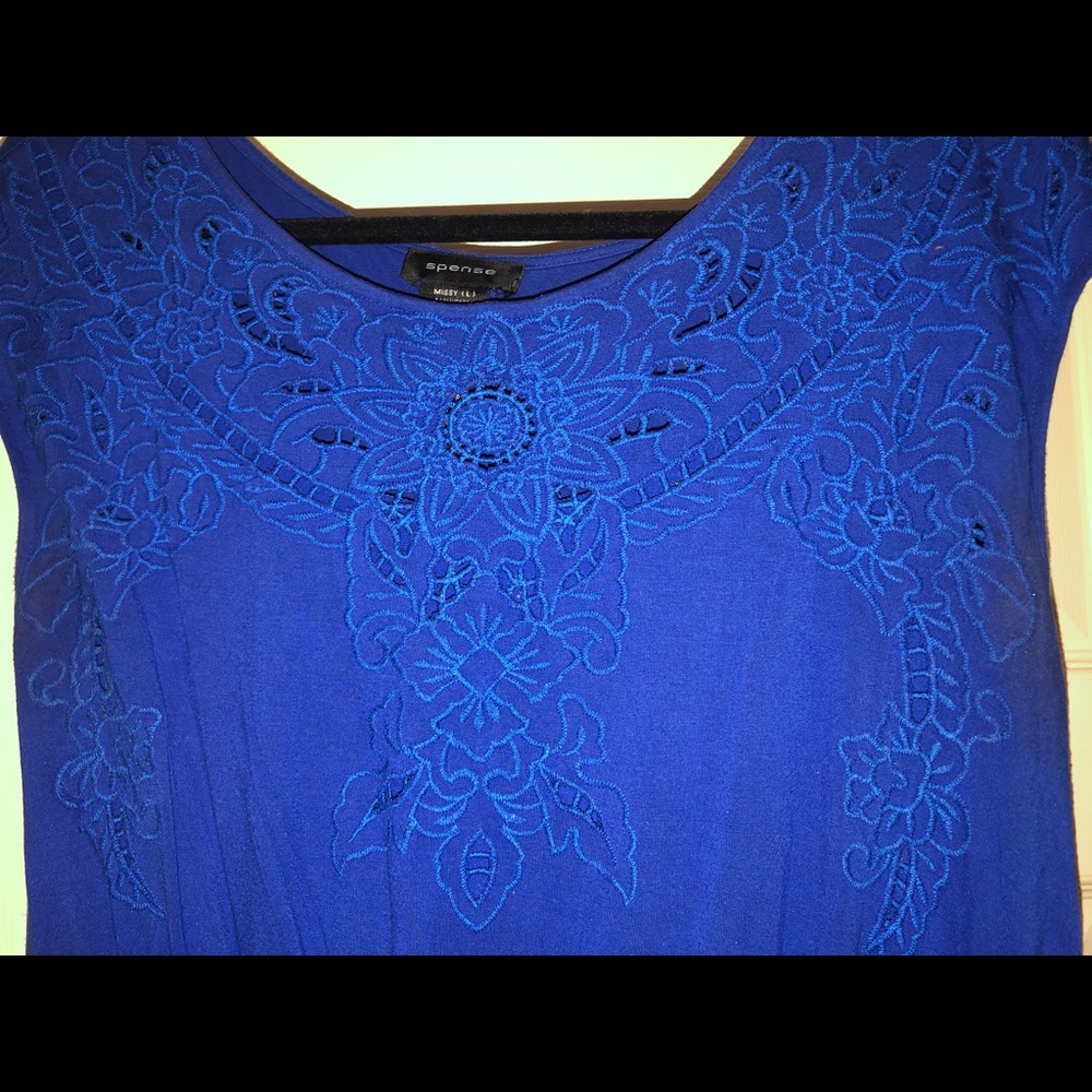 Blue summer dress cut out detailing
